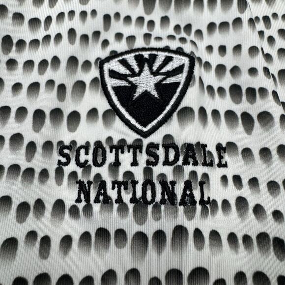 Greyson Shirt Men XL Navy Blue Golf Polo AOP Performance Scottsdale National EUC - Picture 9 of 12